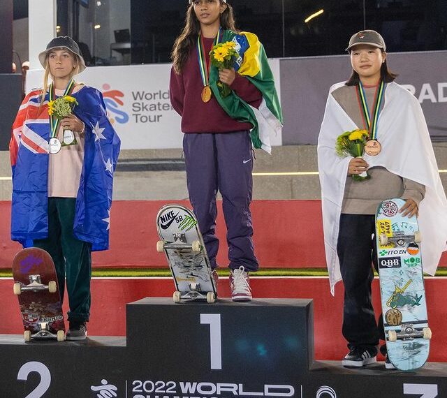 Skatista leva o Brasil ao 1º lugar no pódio do Campeonato Mundial de Skate Street